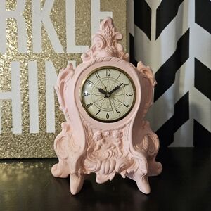 Elegant Pink Ornate Table Clock